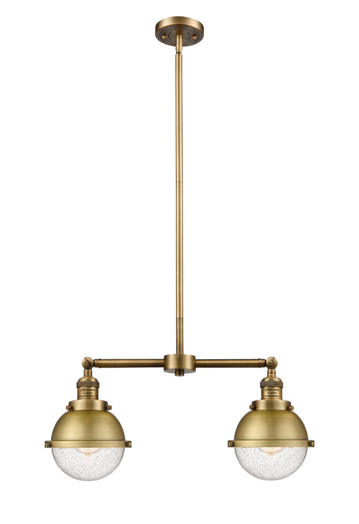 Innovations - 209-BB-HFS-64-BB - Two Light Island Pendant - Franklin Restoration - Brushed Brass