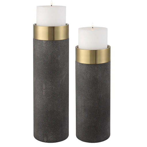 Uttermost - 18061 - Candleholders, S/2 - Wessex - Antique Brushed Brass