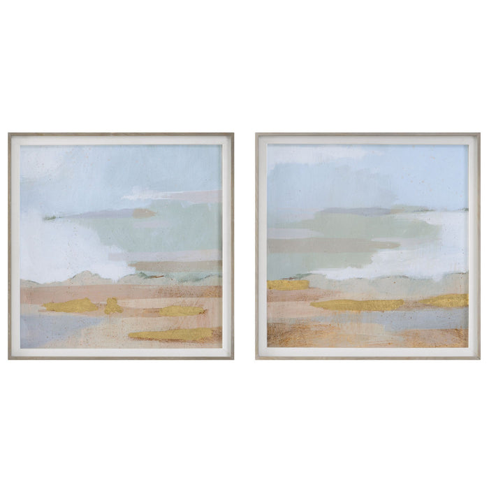 Uttermost - 41468 - Framed Prints, S/2 - Abstract Coastline - Wood Look