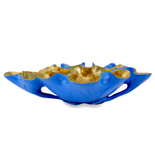 Currey and Company - 1200-0622 - Bowl - Blue/Polished Gold
