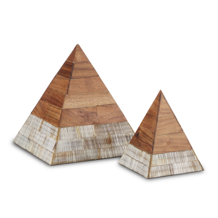 Currey and Company - 1200-0638 - Pyramids Set of 2 - Natural