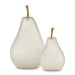 Currey and Company - 1200-0641 - Pear Set of 2 - Matte Frost/Brass