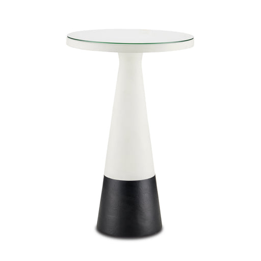 Currey and Company - 4000-0144 - Accent Table - White/Black/Clear