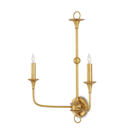 Currey and Company - 5000-0214 - Two Light Wall Sconce - Contemporary Gold Leaf