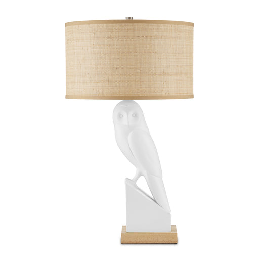 Currey and Company - 6000-0816 - One Light Table Lamp - White/Natural Wood/Polished Nickel