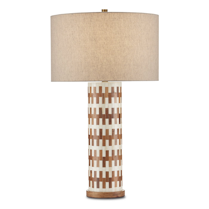 Currey and Company - 6000-0824 - One Light Table Lamp - White/Natural/Antique Brass