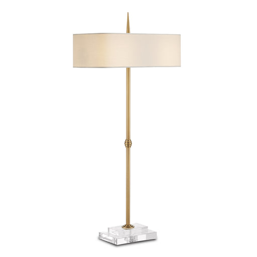 Currey and Company - 6000-0833 - Two Light Table Lamp - Antique Brass/Clear