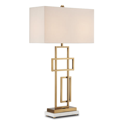 Currey and Company - 6000-0834 - Two Light Table Lamp - Antique Brass/White