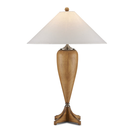 Currey and Company - 6000-0837 - One Light Table Lamp - Natural Wood/Antique Nickel