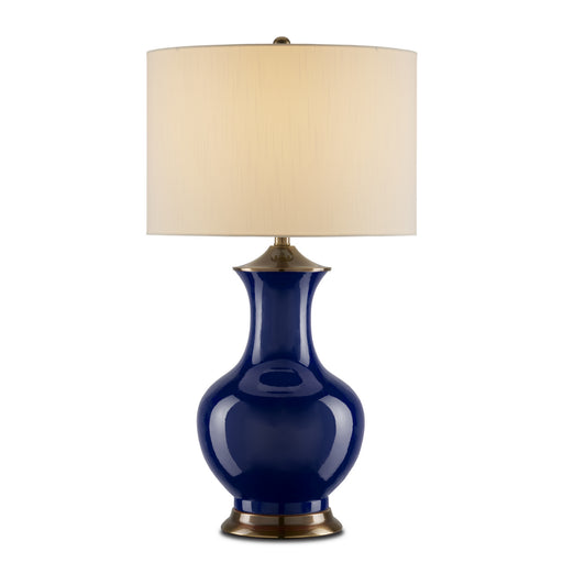 Currey and Company - 6000-0841 - One Light Table Lamp - Blue/Antique Brass