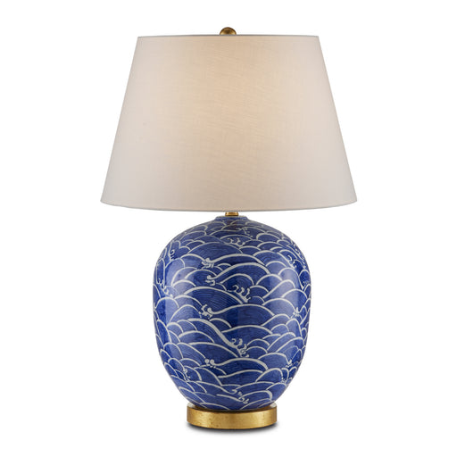 Currey and Company - 6000-0842 - One Light Table Lamp - Blue/White/Gold Leaf