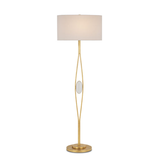 Currey and Company - 8000-0121 - One Light Floor Lamp - Gold Leaf/White