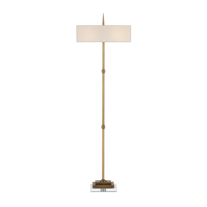 Currey and Company - 8000-0123 - Two Light Floor Lamp - Antique Brass/Clear