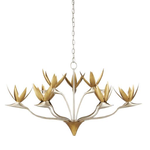Currey and Company - 9000-0973 - Nine Light Chandelier - Contemporary Silver Leaf/Contemporary Gold Leaf/ Contemporary Gold