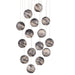 Currey and Company - 9000-1008 - 15 Light Pendant - Blue Marbeled/Silver