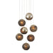 Currey and Company - 9000-1014 - Seven Light Pendant - Antique Silver/Antique Gold/Matte Charcoal/Silver