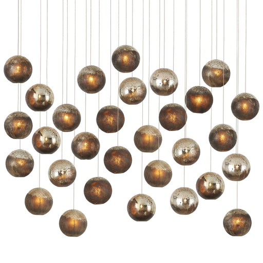 Currey and Company - 9000-1017 - 30 Light Pendant - Antique Silver/Antique Gold/Matte Charcoal/Silver