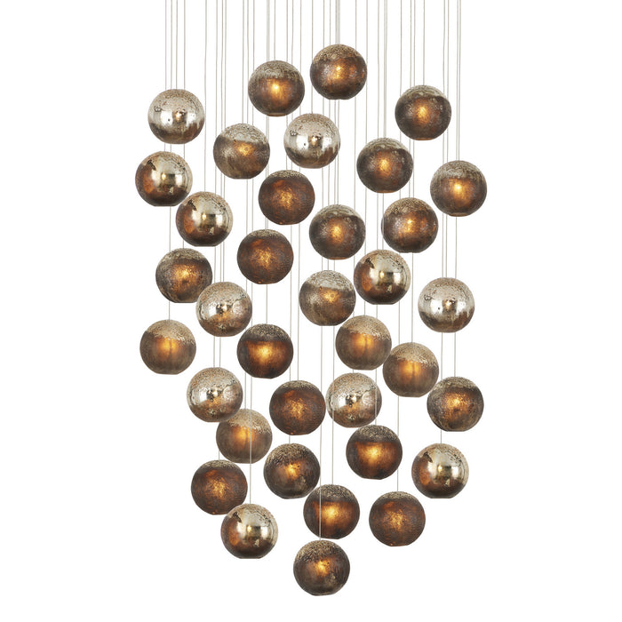 Currey and Company - 9000-1018 - 36 Light Pendant - Antique Silver/Antique Gold/Matte Charcoal/Silver