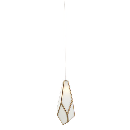 Currey and Company - 9000-1033 - One Light Pendant - White/Antique Brass/Silver