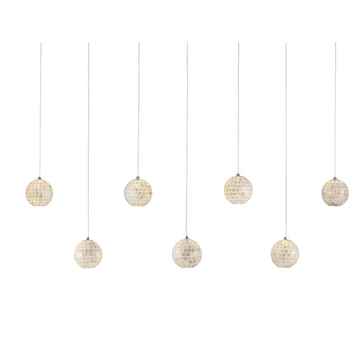 Currey and Company - 9000-1061 - Seven Light Pendant - Pearl/Silver