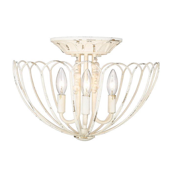 Golden - 7862-SF VPW - Four Light Semi-Flush Mount - Marguerite - Vintage Parisian White