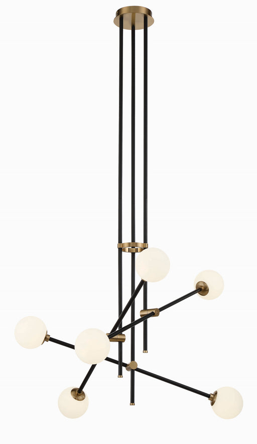 George Kovacs - P8155-681 - Six Light Chandelier - Cosmet - Coal And Aged Brass