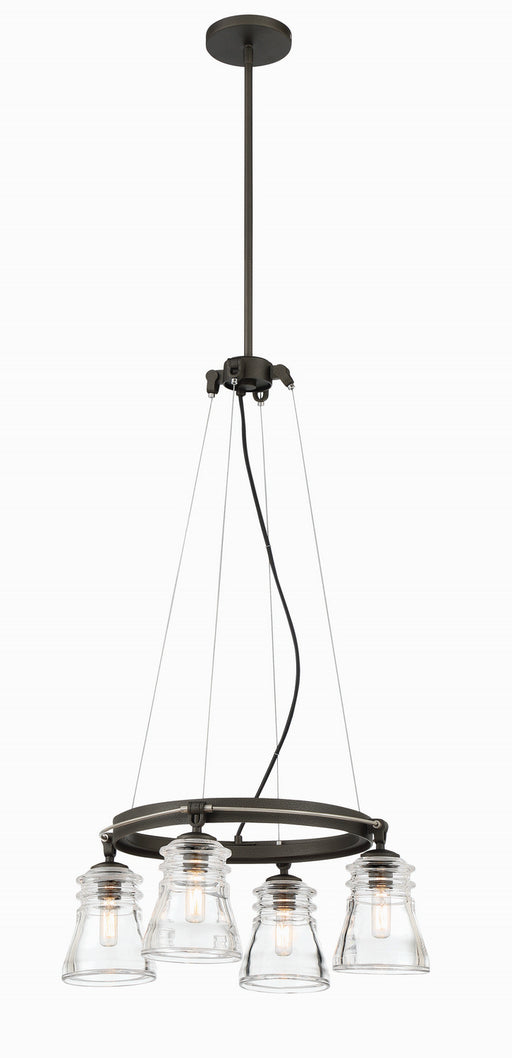 Minka-Lavery - 2737-709 - Four Light Chandelier - Graham Avenue - Smoked Iron And Brushed Nickel