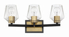 Craftmade - 56903-FBSB - Three Light Vanity - Avante Grand - Flat Black/Satin Brass
