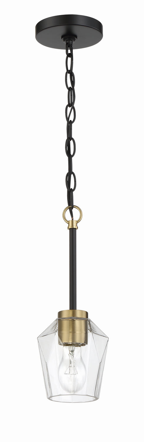 Craftmade - 56991-FBSB - One Light Mini Pendant - Avante Grand - Flat Black/Satin Brass