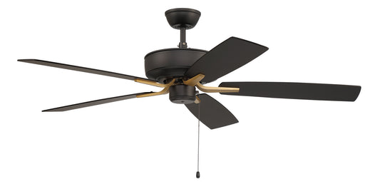 Craftmade - P52FBSB5-52BWNFB - 52``Ceiling Fan - Pro Plus 52" Fan - Flat Black/Satin Brass