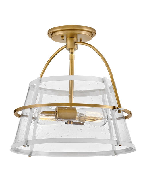 Hinkley - 38111HB-PT - LED Semi-Flush Mount - Tournon - Heritage Brass with Polished White Accents