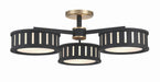 Crystorama - KEN-8300-VG-BF - Six Light Ceiling Mount - Kendal - Vibrant Gold / Black Forged