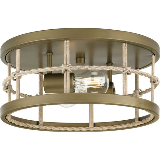 Progress Lighting - P350241-161 - Two Light Flush Mount - Lattimore - Aged Brass