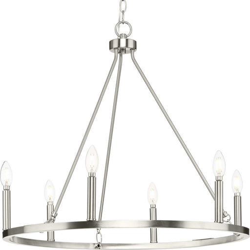 Progress Lighting - P400313-009 - Six Light Chandelier - Gilliam - Brushed Nickel