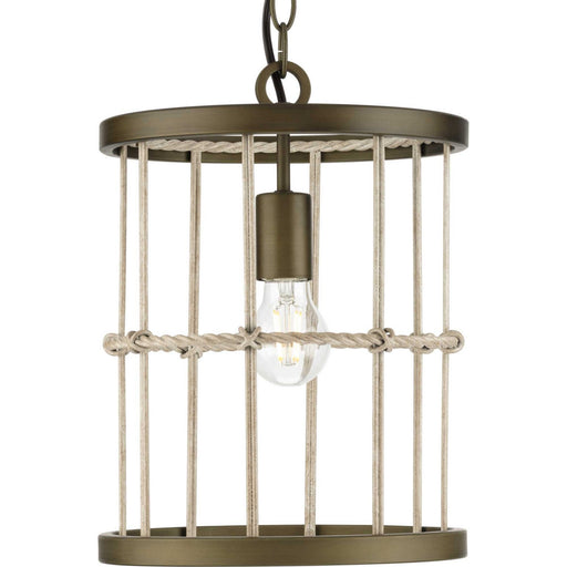 Progress Lighting - P500417-161 - One Light Pendant - Lattimore - Aged Brass