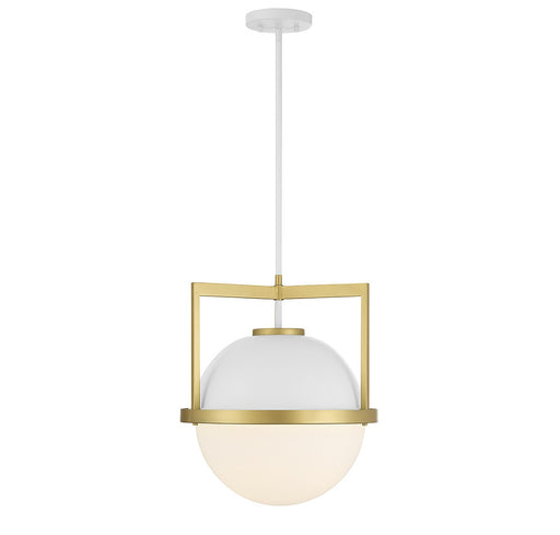 Savoy House - 7-4600-1-142 - One Light Pendant - Carlysle - White with Warm Brass