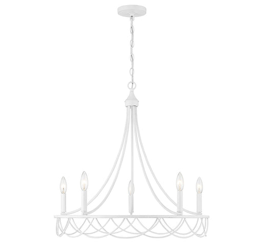 Meridian - M100118DW - Five Light Chandelier - Distressed White