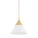 Mitzi - H709701S-AGB/TWH - One Light Pendant - Mica - Aged Brass