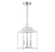 Meridian - M30013WHPN - Three Light Pendant - White with Polished Nickel