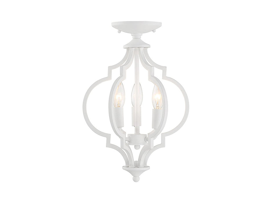 Meridian - M60055BQW - Three Light Convertible Semi-Flush or Pendant - Bisque White