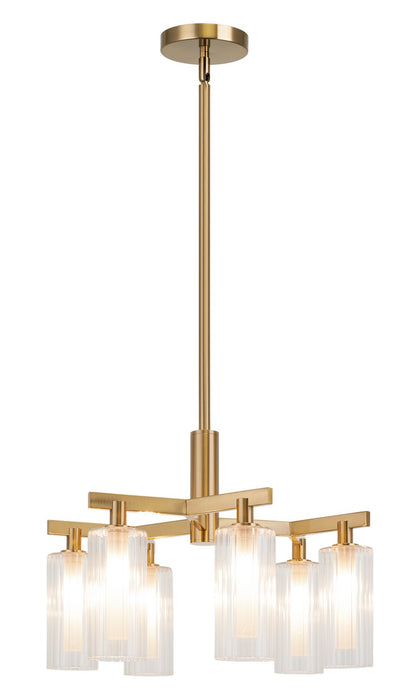 Matteo Lighting - C60806AG - Six Light Chandelier - Kristof - Aged Gold Brass