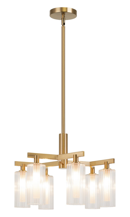 Matteo Lighting - C60806AG - Six Light Chandelier - Kristof - Aged Gold Brass