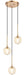 Matteo Lighting - C61603AGCL - Three Light Pendant - Jemyca - Aged Gold Brass