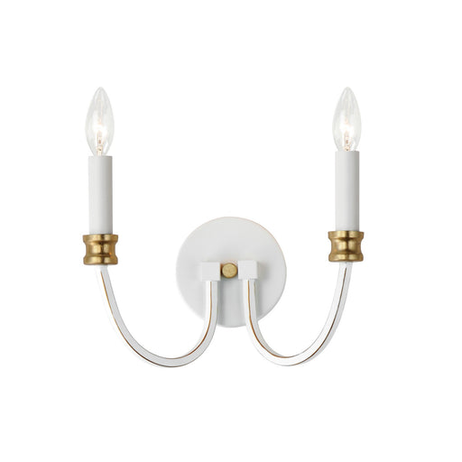 Maxim - 11372WWTGL - Two Light Wall Sconce - Charlton - Weathered White/Gold Leaf