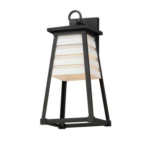 Maxim - 40634WTBK - One Light Outdoor Wall Sconce - Shutters - White / Black