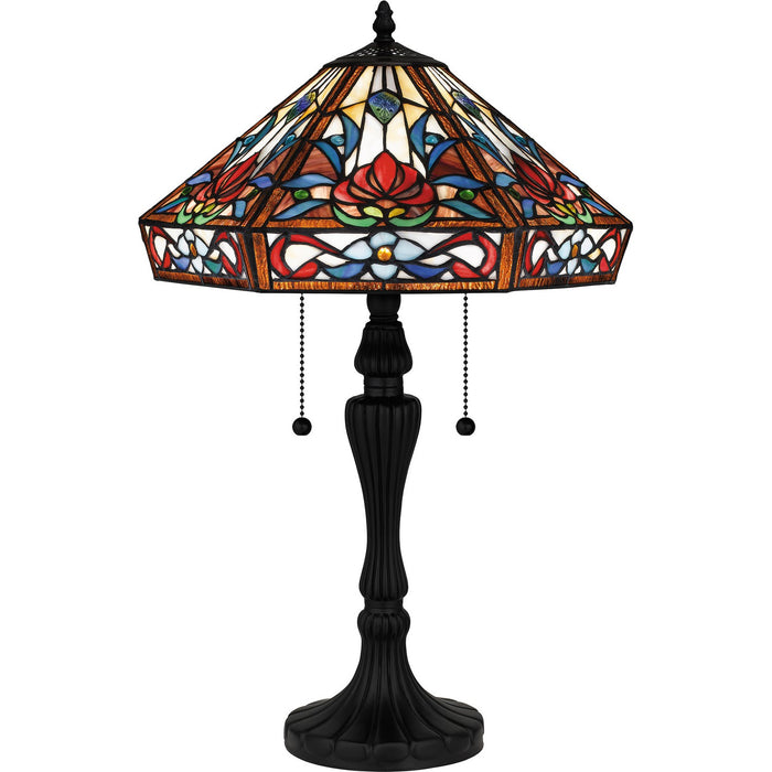 Quoizel - TF16142MBK - Two Light Table Lamp - Tiffany - Matte Black