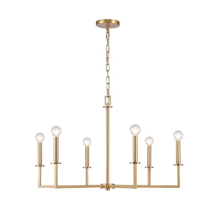 ELK Home - 89886/6 - Six Light Chandelier - Dunne - Lacquered Brass