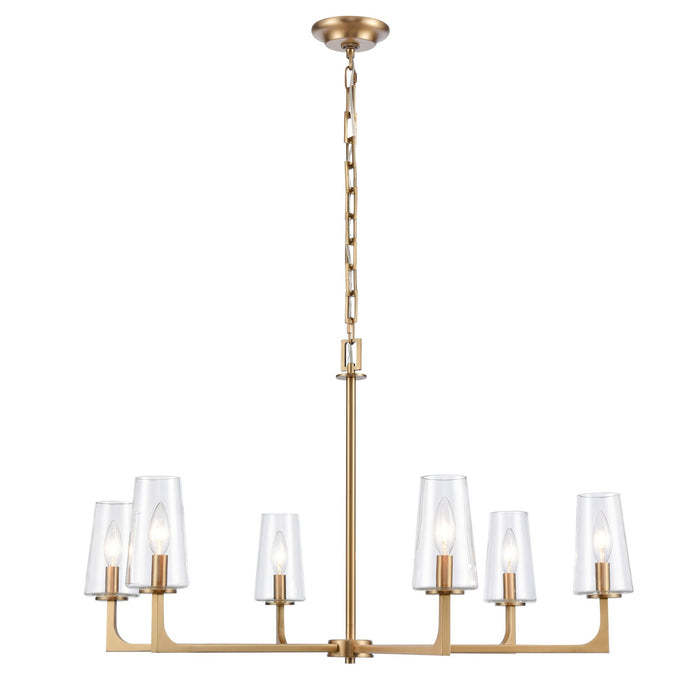 ELK Home - 89976/6 - Six Light Chandelier - Fitzroy - Lacquered Brass