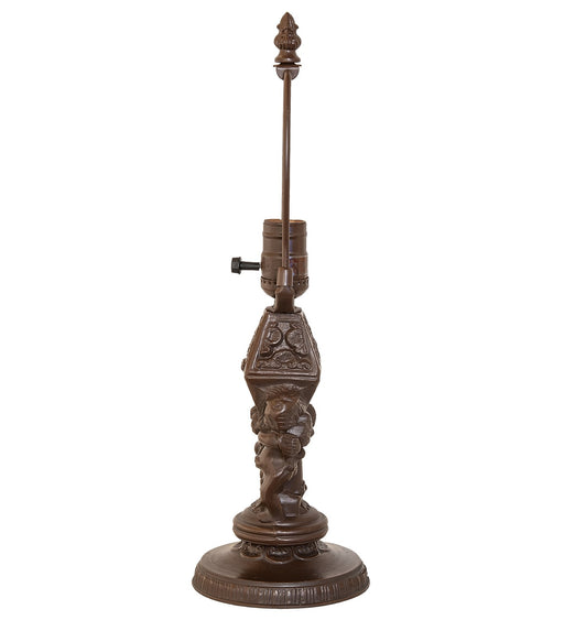 Meyda Tiffany - 18779 - One Light Lantern Base - Cherubs With Lantern - Mahogany Bronze