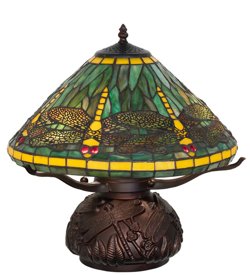 Meyda Tiffany - 261256 - Three Light Table Lamp - Tiffany Dragonfly - Mahogany Bronze